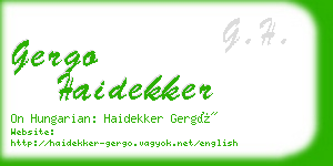 gergo haidekker business card